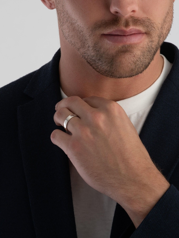 Beaverbrooks Silver 5mm Men's Ring - Image 2 of 2 Beaverbrooks Silver 5mm Men's Ring - Image 2 of 2