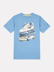 New Balance Blue Kids Fitness Centre Illustrated Graphic 100% Cotton T-Shirt - Image 1 of 4