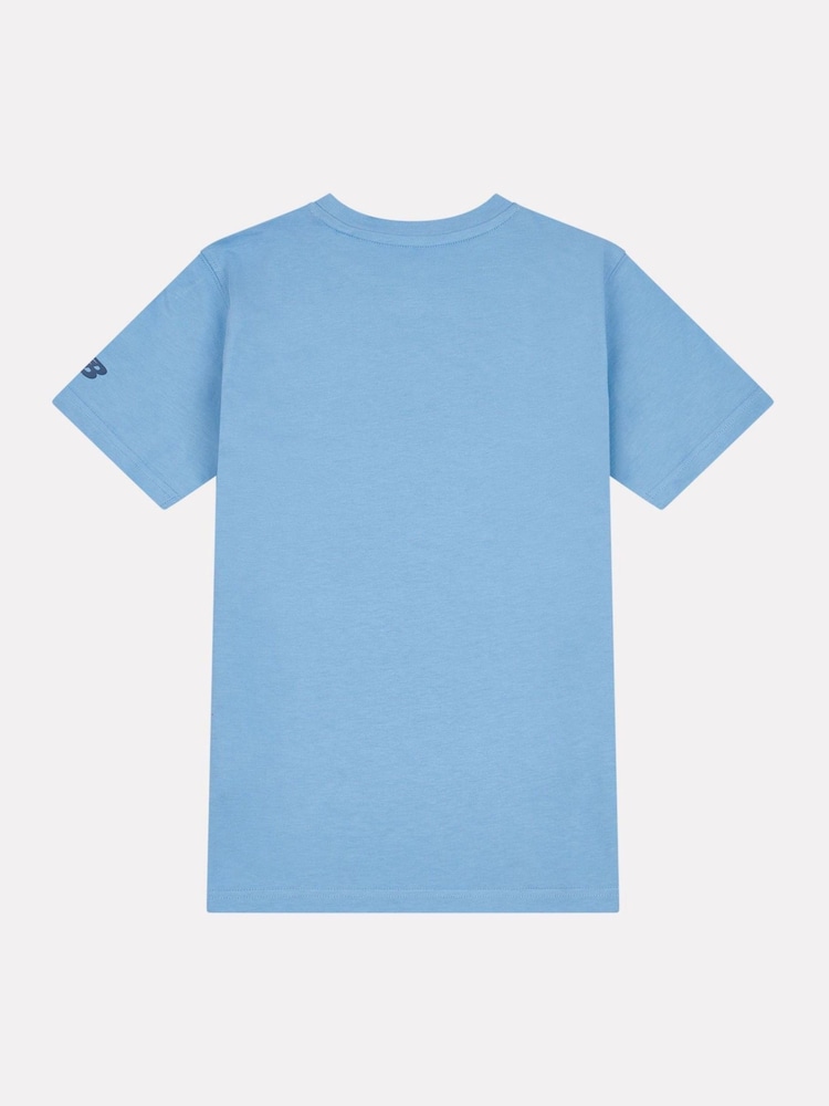 New Balance Blue Kids Fitness Centre Illustrated Graphic 100% Cotton T-Shirt - Image 2 of 4