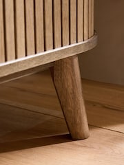 Dark Natural Hyde Tambour Door Extra Large Sideboard - Image 7 of 12