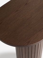 Dark Natural Hyde Oak Veneer Tambour Console Table - Image 6 of 8