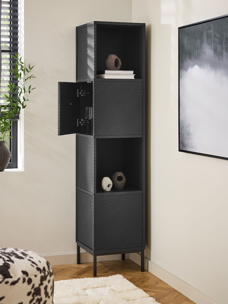 Black Marlow Oak Effect Corner Bookcase - Image 2 of 7