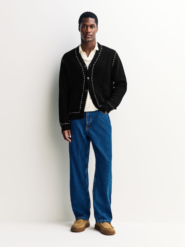 Percival Black Module Boxy Cardigan - Image 2 of 7 Percival Black Module Boxy Cardigan - Image 2 of 7