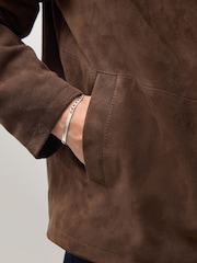 Percival Brown Prologue Suede Zip Jacket - Image 4 of 9