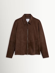Percival Brown Prologue Suede Zip Jacket - Image 9 of 9