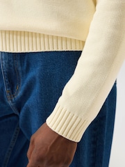 Percival Cream Verso Long Sleeve Knitted Polo Shirt - Image 5 of 8