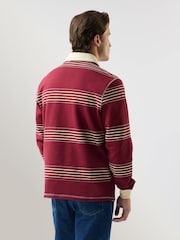 Percival Red Editor Striped Rugby Polo Shirt - Image 5 of 10