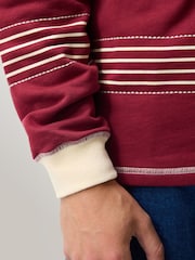 Percival Red Editor Striped Rugby Polo Shirt - Image 6 of 10