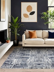 Blue Kuza Portrait Lustre Rug - Image 1 of 6