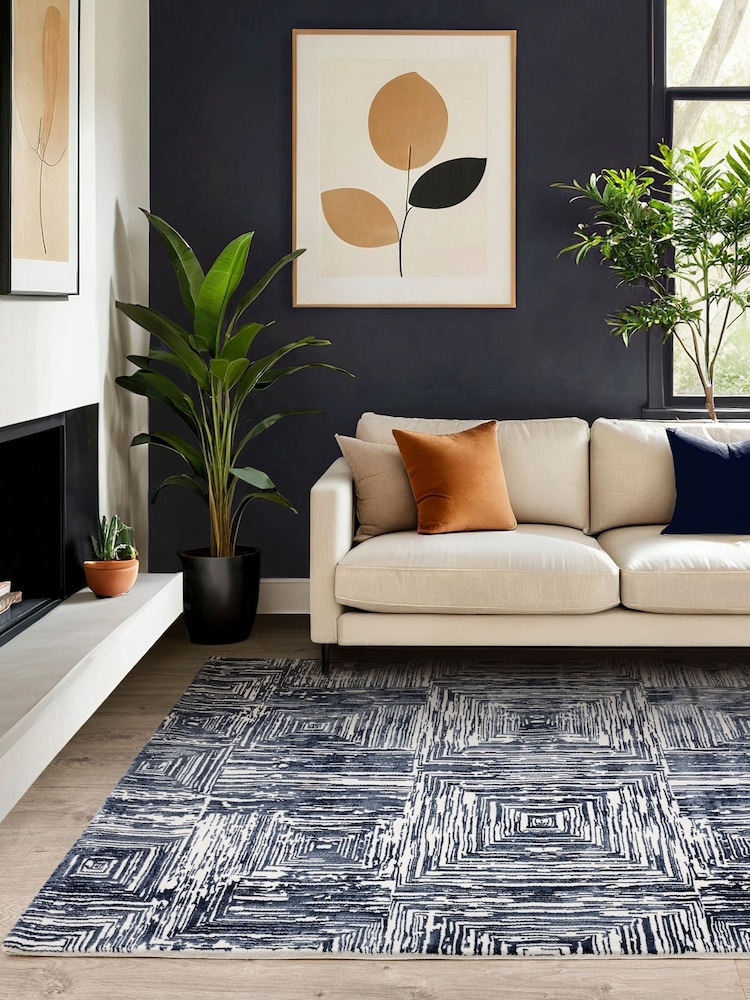 Blue Kuza Portrait Lustre Rug - Image 1 of 6