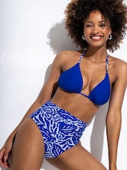 Pour Moi Blue High Waist Laguna Beach Reversible Bikini Bottom - Image 1 of 4