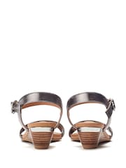 Moda in Pelle Mayapple Heel Clip Wedges Strappy Leather Sandals - Image 3 of 4