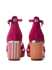 Moda in Pelle Pink May Strappy Wedge Sandals - Image 3 of 4