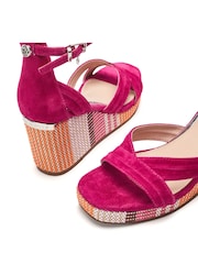 Moda in Pelle Pink May Strappy Wedge Sandals - Image 4 of 4