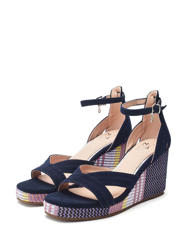 Azul - Moda in Pelle Pink May Strappy Wedge Sandals - Imagen 2 de 4 Azul - Moda in Pelle Pink May Strappy Wedge Sandals - Imagen 2 de 4