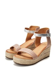 Moda in Pelle Kolanthia Padded Leather Vamp Espadrile Wedges - Image 2 of 4