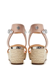 Moda in Pelle Kolanthia Padded Leather Vamp Espadrile Wedges - Image 3 of 4