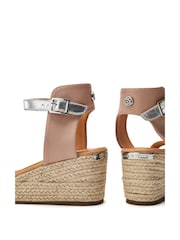 Moda in Pelle Kolanthia Padded Leather Vamp Espadrile Wedges - Image 4 of 4