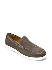 Loake Grey Suede Apron Front Slip On Loafers - Imagen 2 de 2