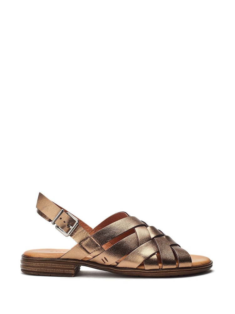 Moda in Pelle Sh Ionia Cross Strap Flat Leather Black Sandals - Image 2 of 5