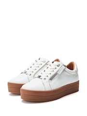 Bril White - Moda in Pelle Barlli Contrast Topline Leather Trainers - Изображение 2 из 4