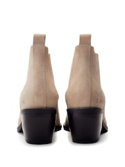 Natural - Moda in Pelle Shoon Alto Bajo Ankle Western Boots - Imagen 4 de 5