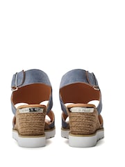 Moda in Pelle Mapel High Front Leather Wedge White Sandals - Image 2 of 4