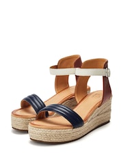 Moda in Pelle Kolanthia Padded Leather Vamp Espadrile Wedges - Image 2 of 4