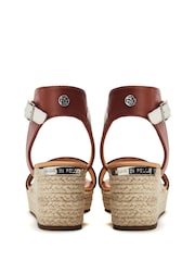 Moda in Pelle Kolanthia Padded Leather Vamp Espadrile Wedges - Image 3 of 4