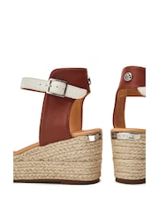 Moda in Pelle Kolanthia Padded Leather Vamp Espadrile Wedges - Image 4 of 4