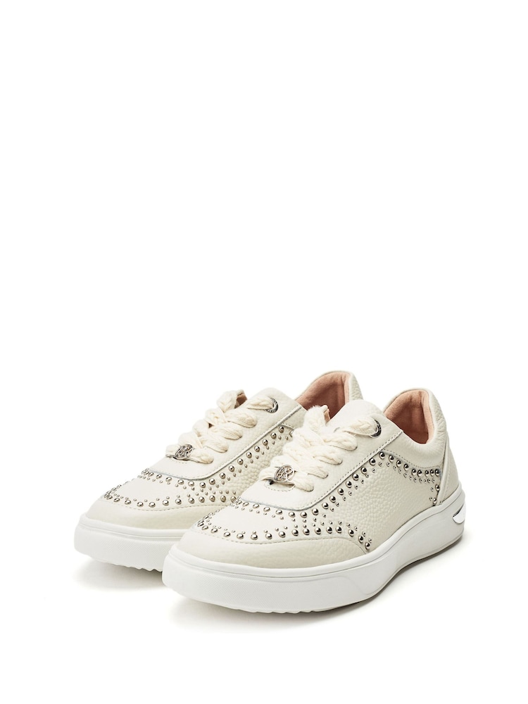 Moda in Pelle Bay Studded Chunky Sole Leather Trainers - Image 2 of 4