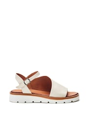 Moda in Pelle Moire Asymmetric Flexi Leather Sandals - Image 2 of 5