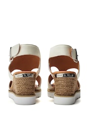 Moda in Pelle Mapel High Front Leather Wedge White Sandals - Image 3 of 4