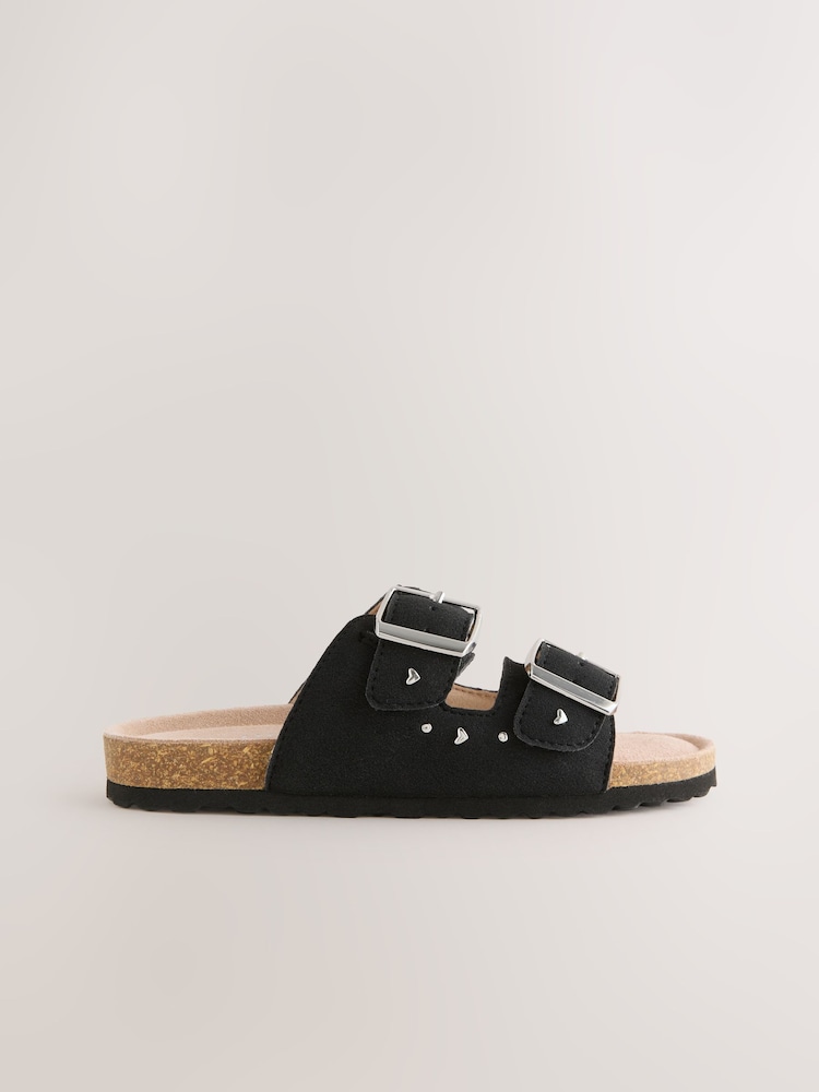 Black Studded Corkbed Sandals - Image 2 of 5