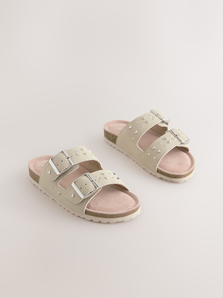 Neutral Stone Studded Corkbed Sandals - Image 1 of 5