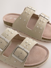 Neutral Stone Studded Corkbed Sandals - Image 4 of 5