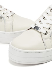 Moda in Pelle Barlli Contrast Topline Leather Trainers - Image 4 of 4