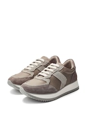 Moda in Pelle Eager Runner Style Leather White Trainers - Image 2 of 4