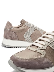 Moda in Pelle Eager Runner Style Leather White Trainers - Image 4 of 4