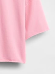 Gap Pink French Terry Cropped Rolled Hem Sweatshirt - Image 5 of 5