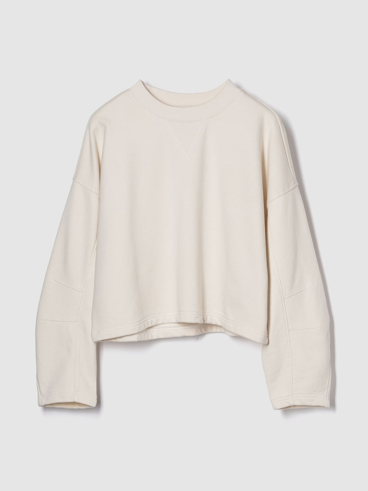 Gap Beige Heavyweight French Terry Barrel-Sleeve Sweatshirt - Image 1 of 2