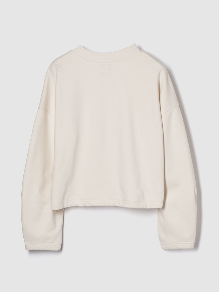 Gap Beige Heavyweight French Terry Barrel-Sleeve Sweatshirt - Image 2 of 2