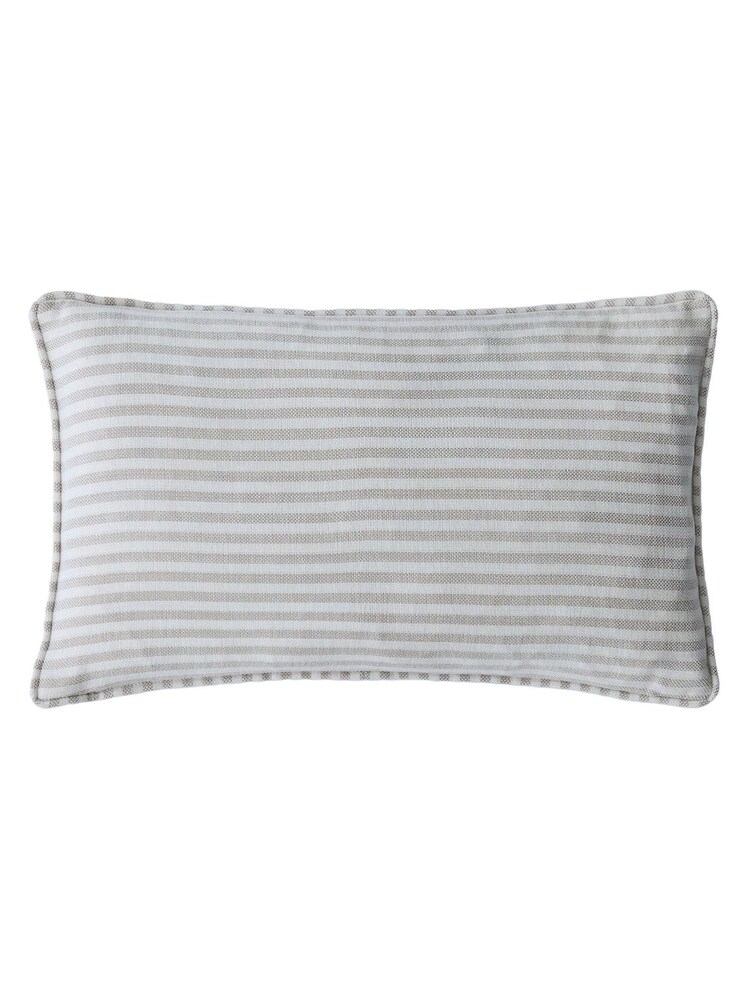 Laura Ashley Natural Cornish Chenille Stripe Cushion - Image 5 of 5