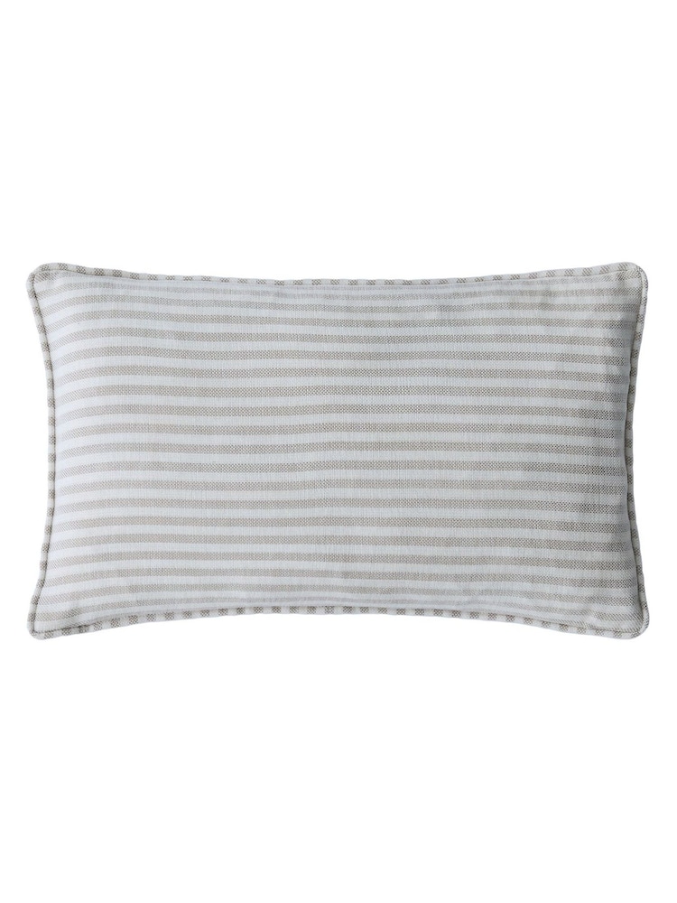 Laura Ashley Natural Cornish Chenille Stripe Cushion - Image 5 of 5 Laura Ashley Natural Cornish Chenille Stripe Cushion - Image 5 of 5
