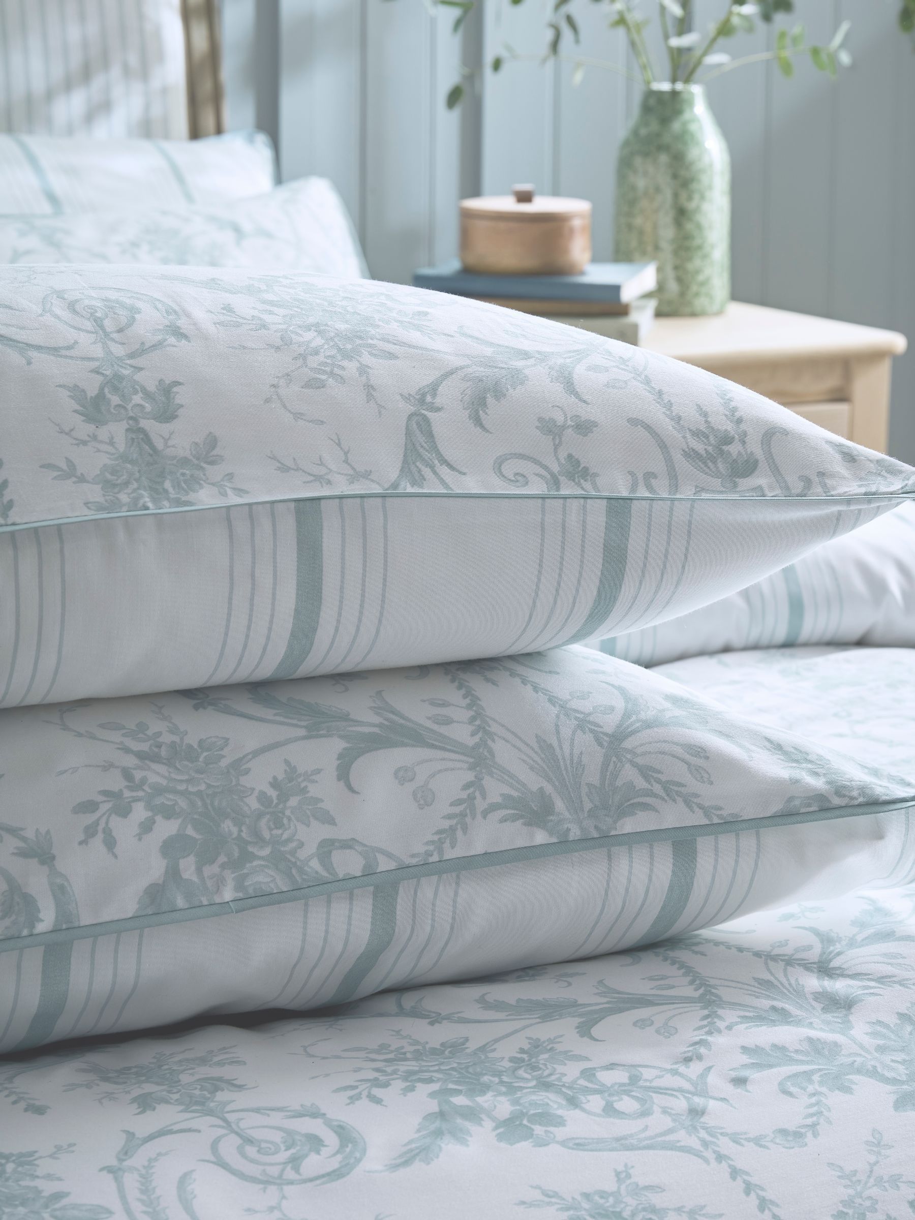 Buy Laura Ashley Blue Seaspray 100% Cotton Sateen 200 Thread Count