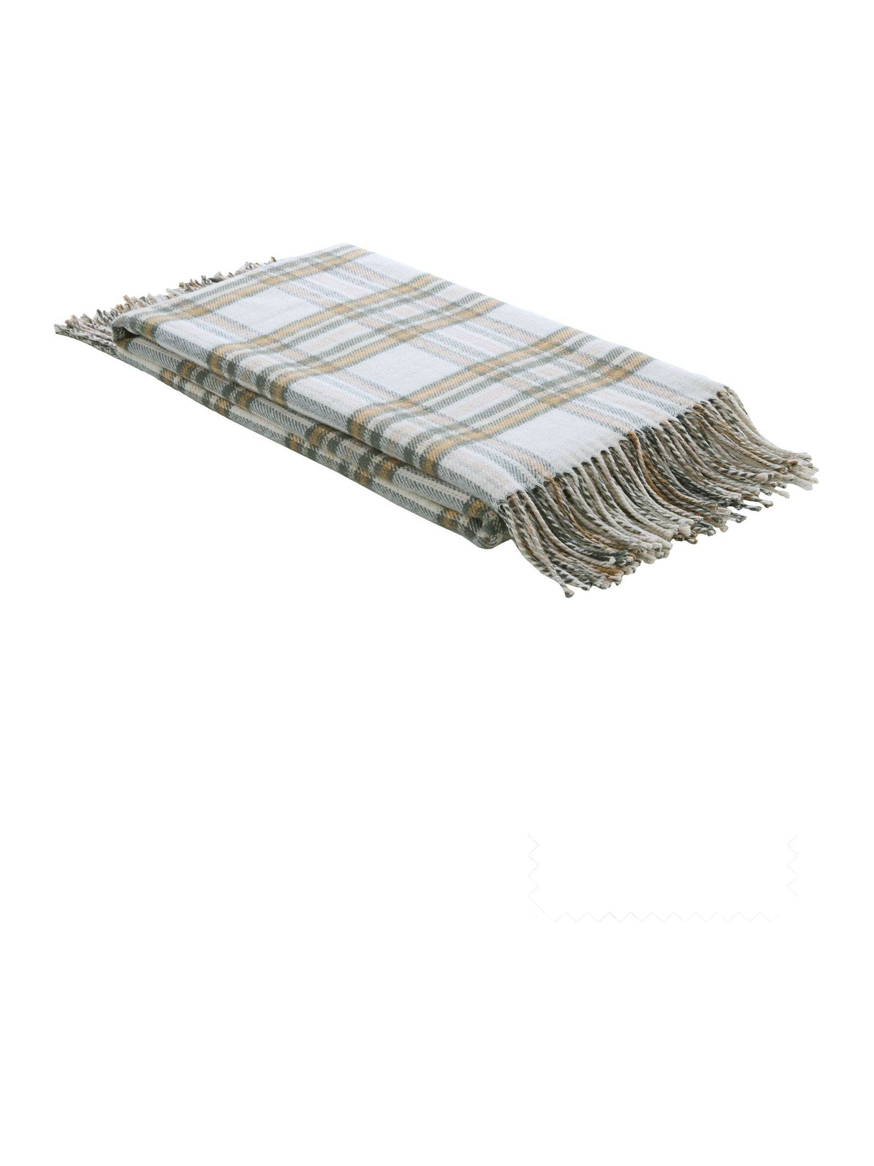 Buy Laura Ashley Olive Green Padbury Check Brushed Throw from Next USA