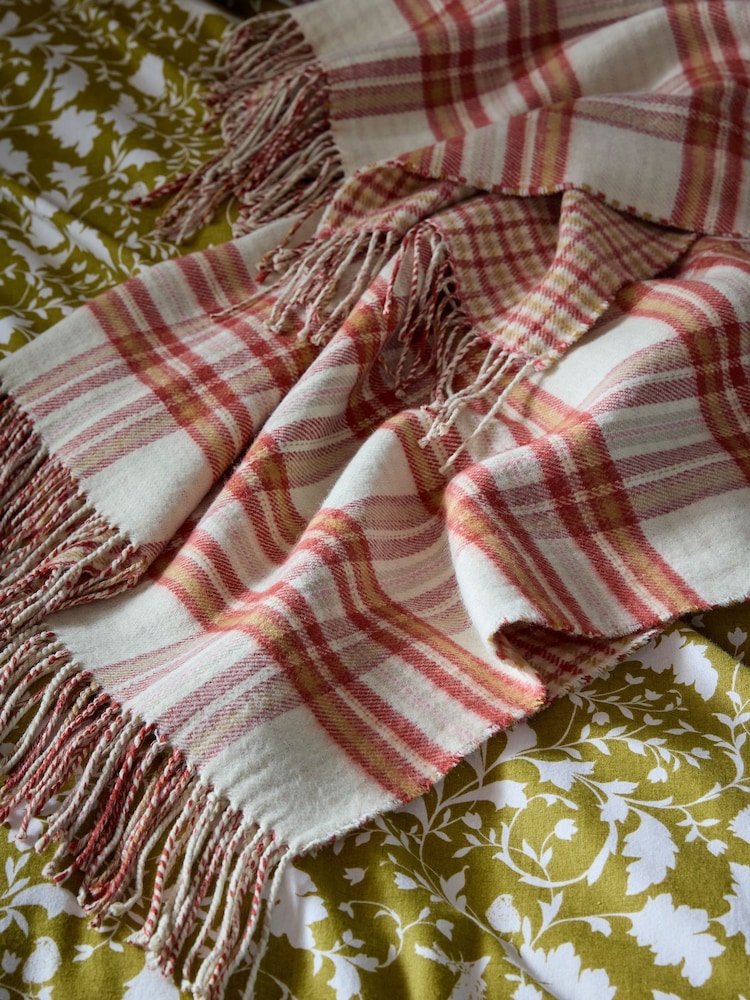 Laura Ashley Russet Padbury Check Throw - Image 1 of 5