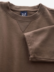 Gap Brown Heavyweight French Terry Barrel-Sleeve Sweatshirt - Image 3 of 4