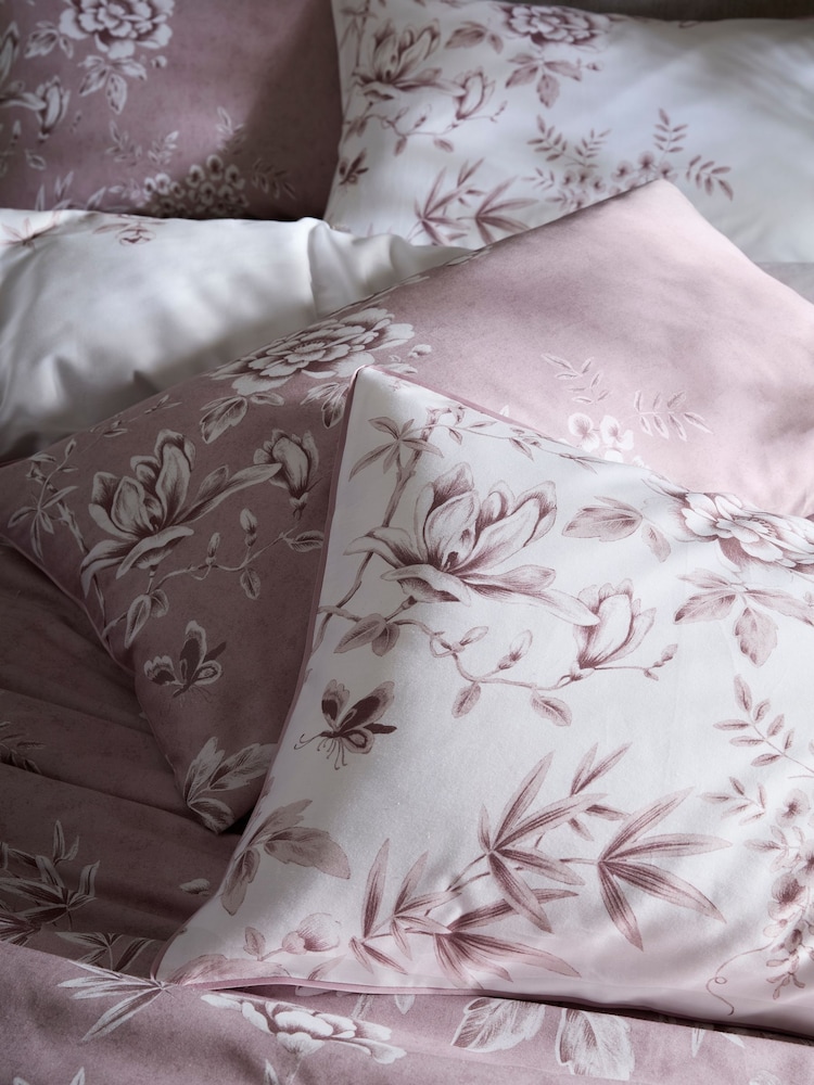Laura Ashley Dark Blush Rowsham Garden 220 Thread Count Duvet Cover and Pillowcase Set - Image 3 of 3