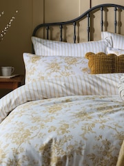 Laura Ashley Set of 2 Ochre Yellow Walled Garden 200 Thread Count Pillowcases - Image 1 of 4